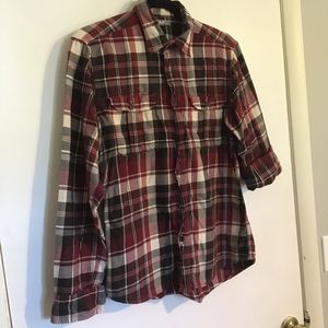 Uniqlo buttondown red plaid | small | EUC